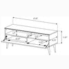 Sonorous VL1200 Series Modern TV Stand w/ Wood Legs for TVs up to 65" - Black Cabinet / White Cover