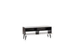 Sonorous VL1200 Series Modern TV Stand w/ Wood Legs for TVs up to 65" - Black Cabinet / White Cover