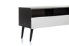 Sonorous VL1200 Series Modern TV Stand w/ Wood Legs for TVs up to 65" - Black Cabinet / White Cover