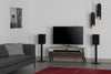 Sonorous VL1200 Series Modern TV Stand w/ Wood Legs for TVs up to 65" - White Cabinet / Walnut Cover